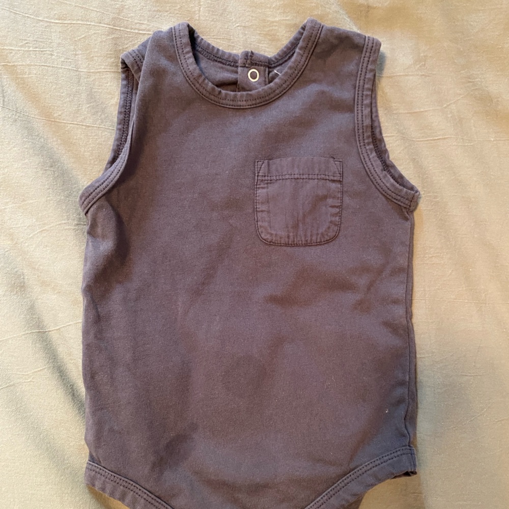 Pehr Navy Organic Cotton Onesie 12-18 M